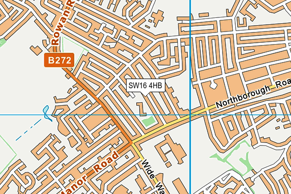 SW16 4HB map - OS VectorMap District (Ordnance Survey)