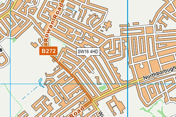 SW16 4HD map - OS VectorMap District (Ordnance Survey)