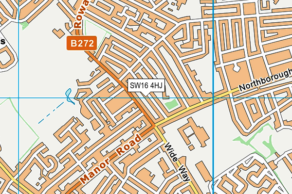 SW16 4HJ map - OS VectorMap District (Ordnance Survey)