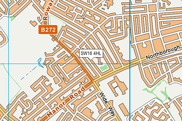 SW16 4HL map - OS VectorMap District (Ordnance Survey)