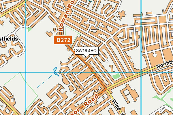 SW16 4HQ map - OS VectorMap District (Ordnance Survey)
