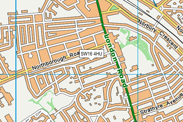 SW16 4HU map - OS VectorMap District (Ordnance Survey)