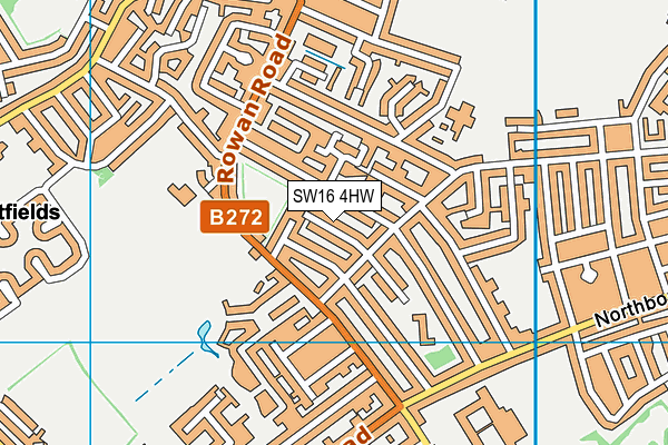 SW16 4HW map - OS VectorMap District (Ordnance Survey)