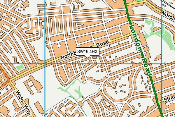 SW16 4HX map - OS VectorMap District (Ordnance Survey)