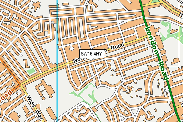 SW16 4HY map - OS VectorMap District (Ordnance Survey)