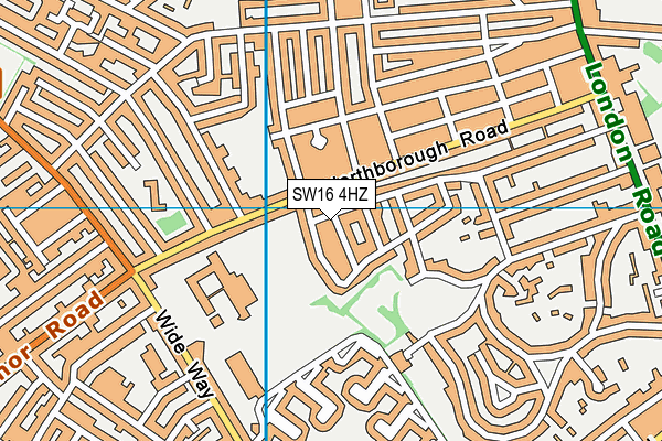 SW16 4HZ map - OS VectorMap District (Ordnance Survey)