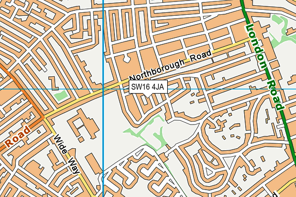 SW16 4JA map - OS VectorMap District (Ordnance Survey)