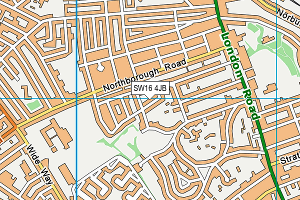 SW16 4JB map - OS VectorMap District (Ordnance Survey)