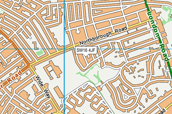 SW16 4JF map - OS VectorMap District (Ordnance Survey)