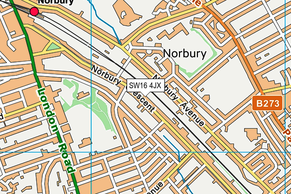 SW16 4JX map - OS VectorMap District (Ordnance Survey)