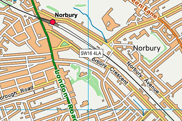 SW16 4LA map - OS VectorMap District (Ordnance Survey)