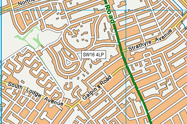 SW16 4LP map - OS VectorMap District (Ordnance Survey)