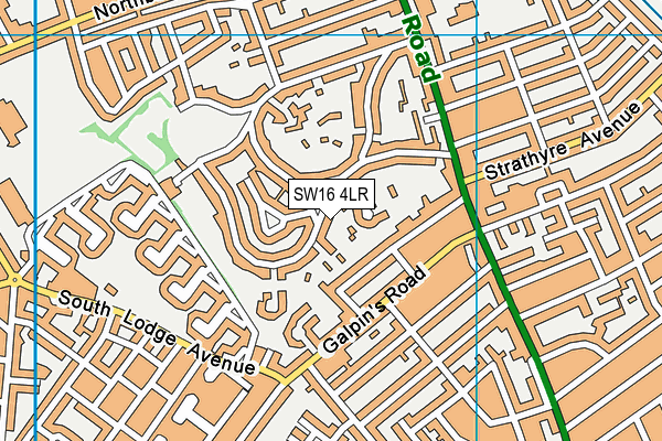 SW16 4LR map - OS VectorMap District (Ordnance Survey)