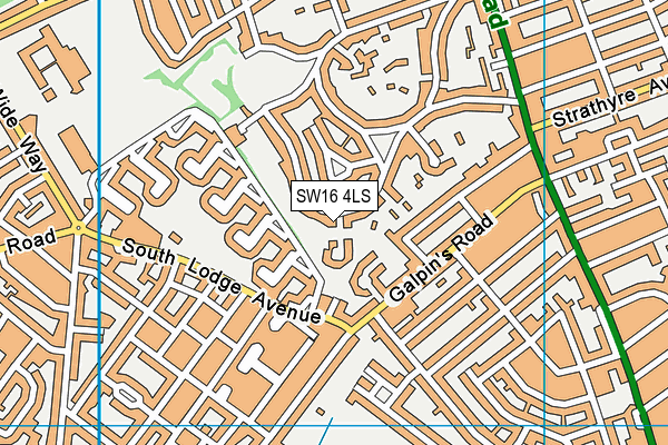 SW16 4LS map - OS VectorMap District (Ordnance Survey)