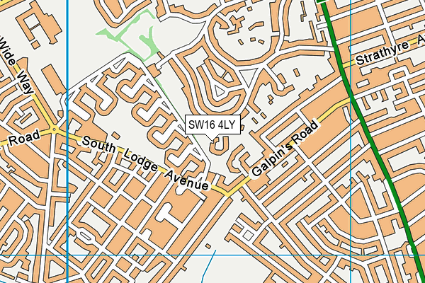 SW16 4LY map - OS VectorMap District (Ordnance Survey)