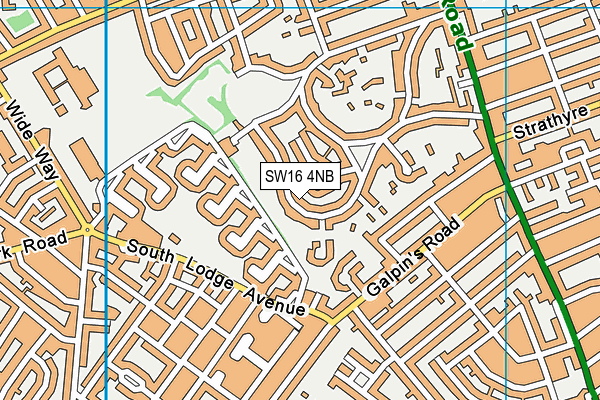 SW16 4NB map - OS VectorMap District (Ordnance Survey)