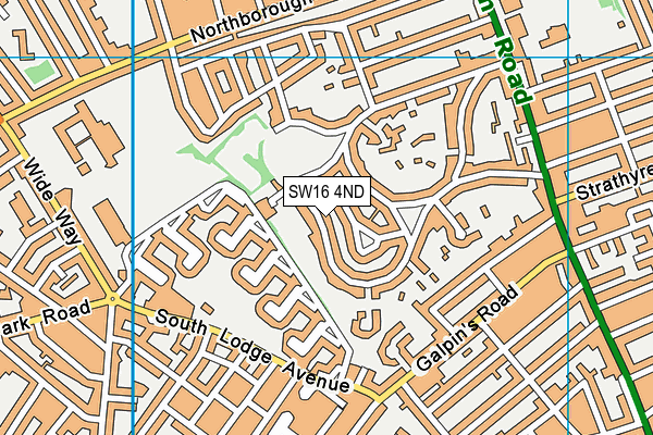 SW16 4ND map - OS VectorMap District (Ordnance Survey)