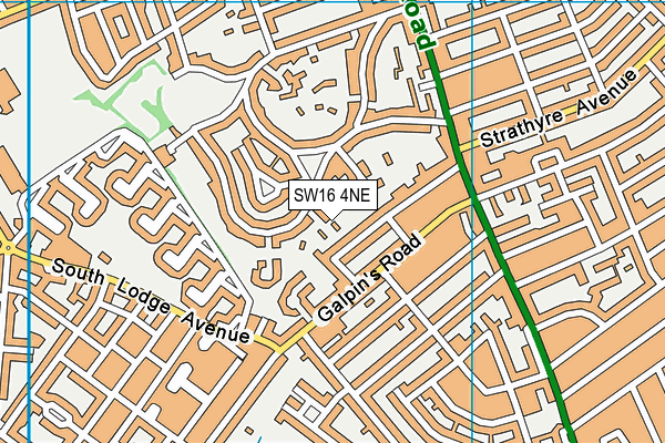 SW16 4NE map - OS VectorMap District (Ordnance Survey)