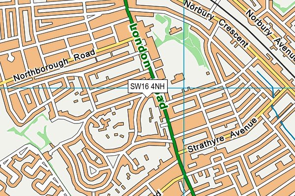 SW16 4NH map - OS VectorMap District (Ordnance Survey)