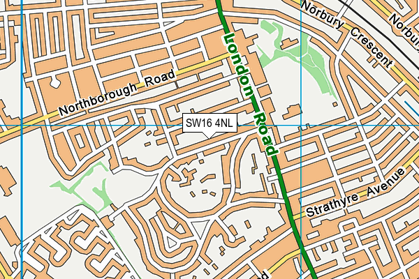 SW16 4NL map - OS VectorMap District (Ordnance Survey)