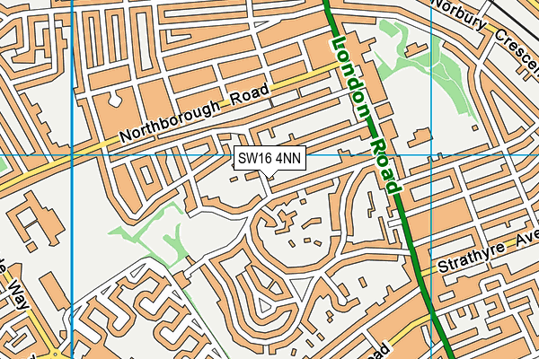 SW16 4NN map - OS VectorMap District (Ordnance Survey)