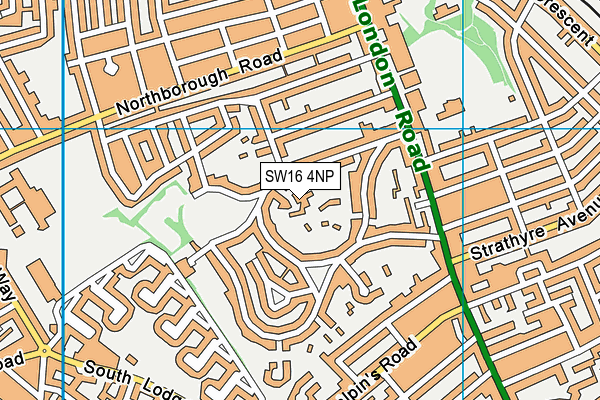 SW16 4NP map - OS VectorMap District (Ordnance Survey)