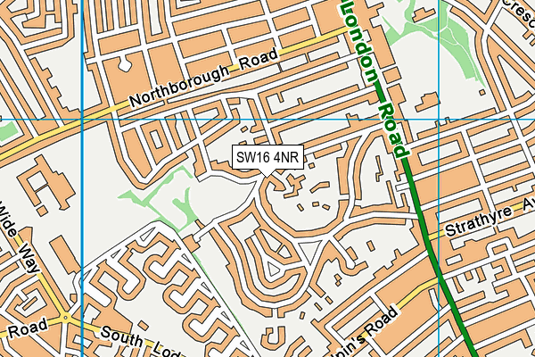 SW16 4NR map - OS VectorMap District (Ordnance Survey)