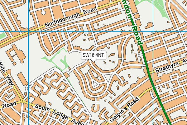 SW16 4NT map - OS VectorMap District (Ordnance Survey)