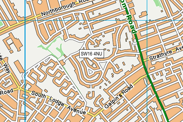 SW16 4NU map - OS VectorMap District (Ordnance Survey)