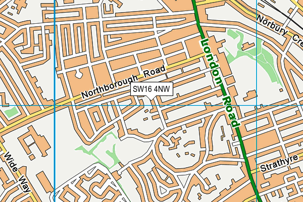 SW16 4NW map - OS VectorMap District (Ordnance Survey)