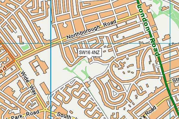 SW16 4NZ map - OS VectorMap District (Ordnance Survey)