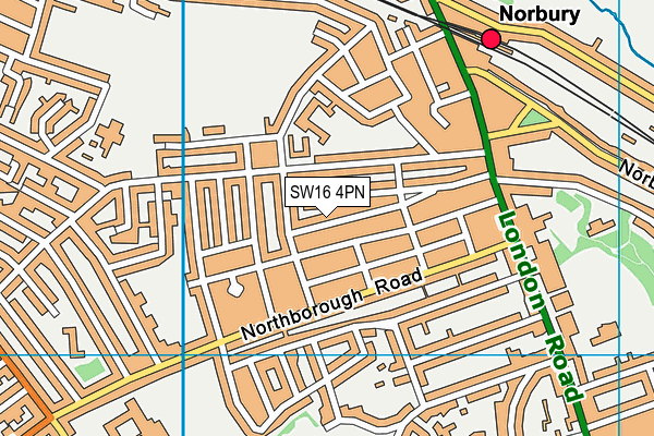 SW16 4PN map - OS VectorMap District (Ordnance Survey)