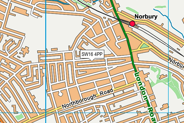 SW16 4PP map - OS VectorMap District (Ordnance Survey)