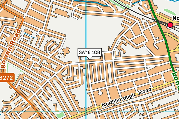 SW16 4QB map - OS VectorMap District (Ordnance Survey)