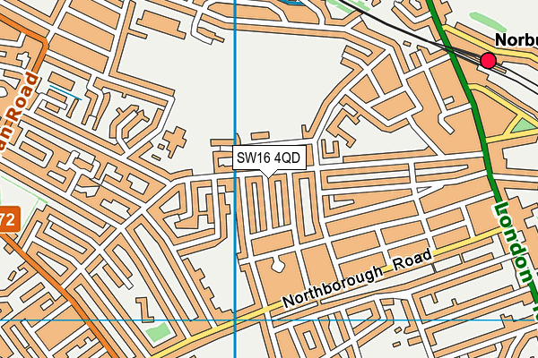 SW16 4QD map - OS VectorMap District (Ordnance Survey)