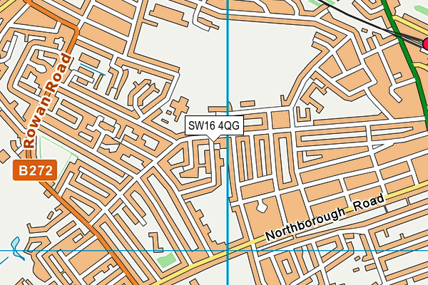 SW16 4QG map - OS VectorMap District (Ordnance Survey)