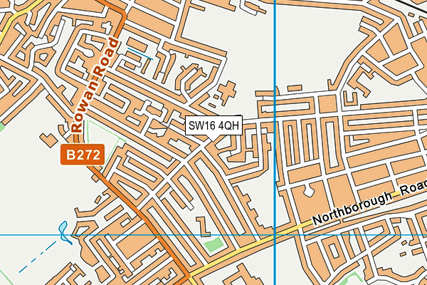 SW16 4QH map - OS VectorMap District (Ordnance Survey)