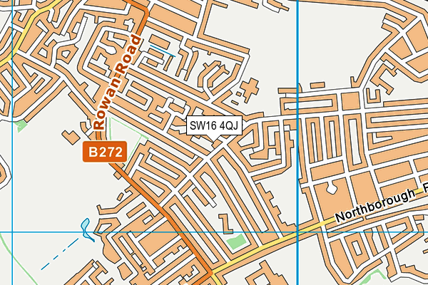 SW16 4QJ map - OS VectorMap District (Ordnance Survey)