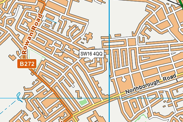 SW16 4QQ map - OS VectorMap District (Ordnance Survey)