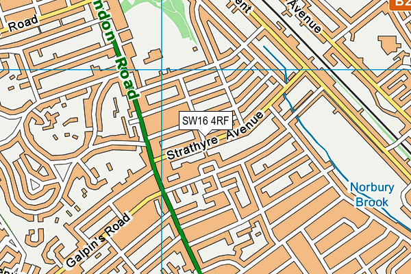 SW16 4RF map - OS VectorMap District (Ordnance Survey)