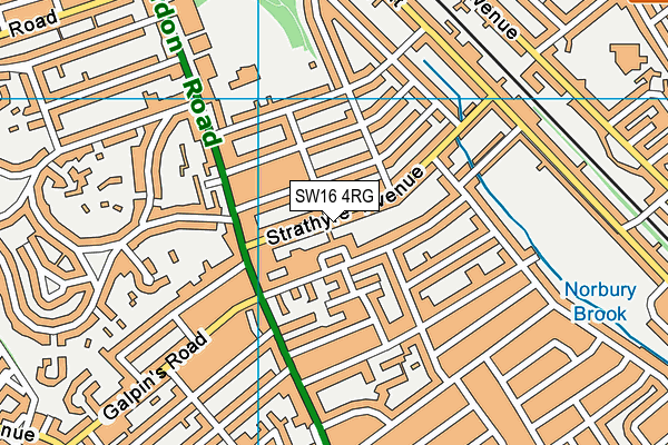 SW16 4RG map - OS VectorMap District (Ordnance Survey)