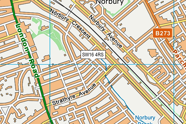 SW16 4RS map - OS VectorMap District (Ordnance Survey)