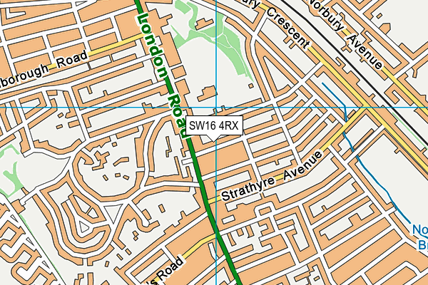 SW16 4RX map - OS VectorMap District (Ordnance Survey)