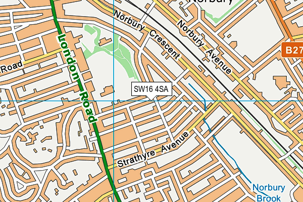 SW16 4SA map - OS VectorMap District (Ordnance Survey)