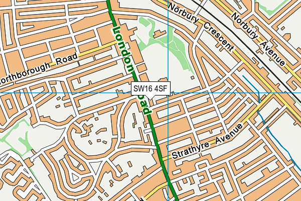 SW16 4SF map - OS VectorMap District (Ordnance Survey)