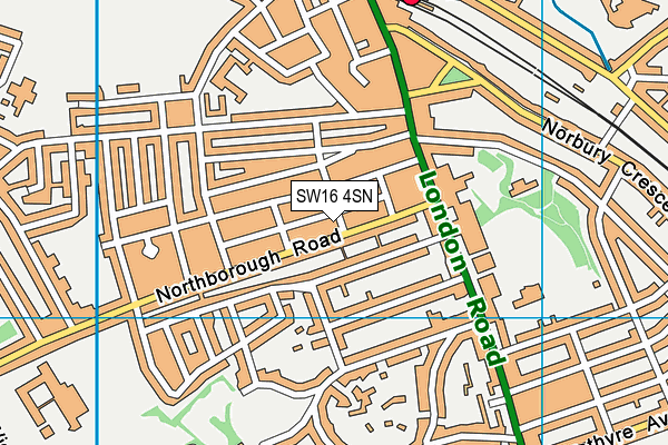 SW16 4SN map - OS VectorMap District (Ordnance Survey)