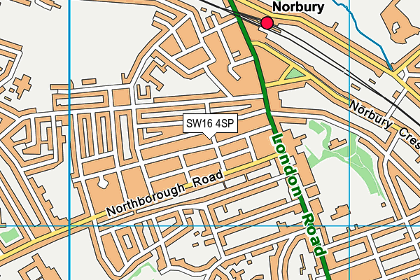 SW16 4SP map - OS VectorMap District (Ordnance Survey)