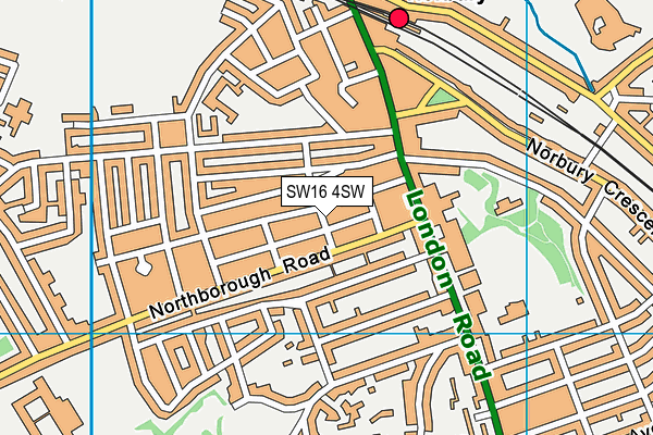 SW16 4SW map - OS VectorMap District (Ordnance Survey)
