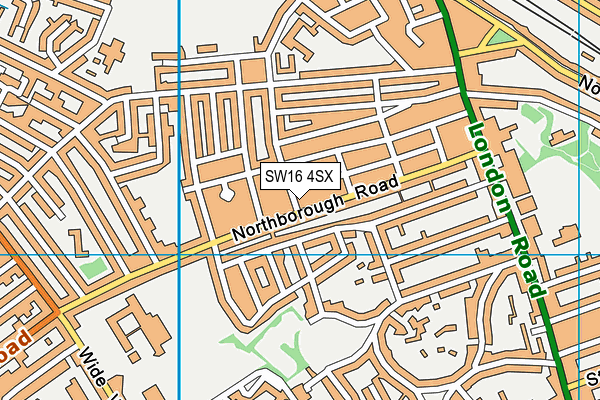 SW16 4SX map - OS VectorMap District (Ordnance Survey)