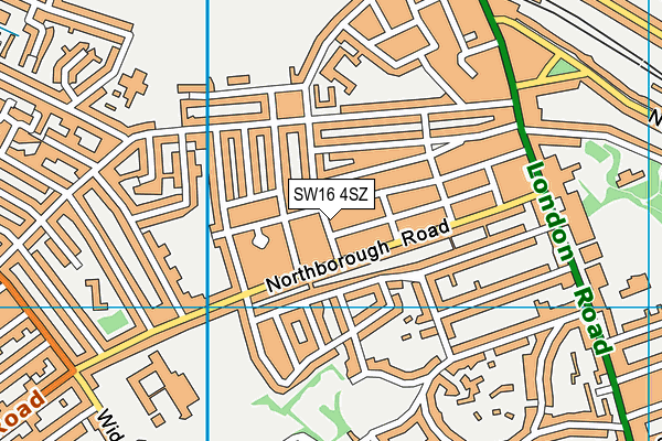 SW16 4SZ map - OS VectorMap District (Ordnance Survey)